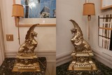 paire de lampes griffons en bronze 19è